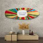 Positive Energy Colorful Sunburst Glass Wall Art.