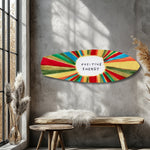 Positive Energy Colorful Sunburst Glass Wall Art.