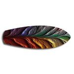 Rainbow Textured Leaf Abstract Glass Wall Art.