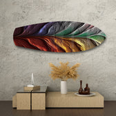 Rainbow Textured Leaf Abstract Glass Wall Art.