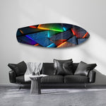 Neon Geometric Stone Abstract Glass Wall Art.