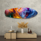 Multicolor Smoke Swirl Abstract Glass Wall Art.