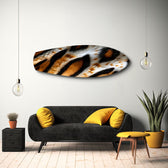 Tiger Fur Texture Glass Wall Art.