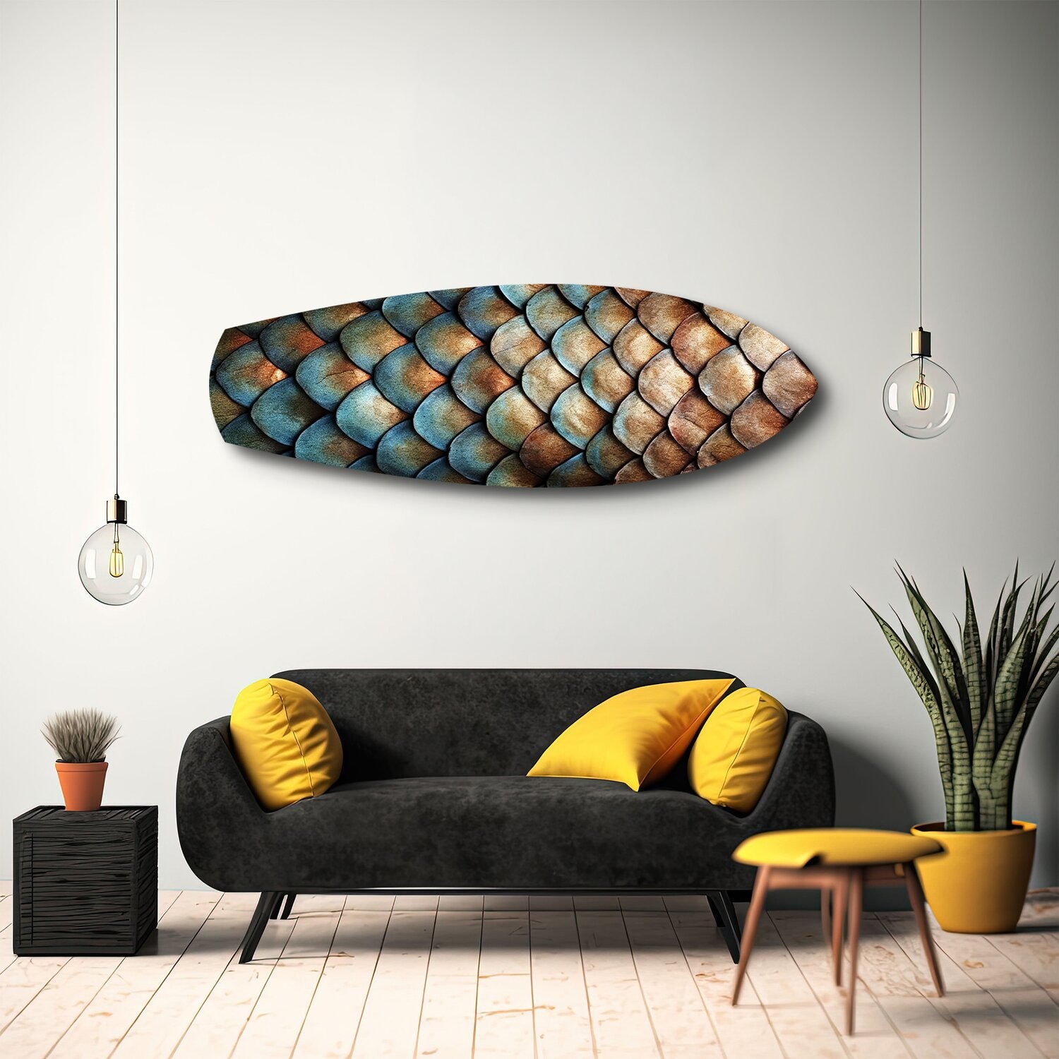 Dragon Scale Texture Glass Wall Art.