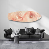 Abstract Pink Cloud Swirl Glass Wall Art.