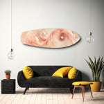 Abstract Pink Cloud Swirl Glass Wall Art.
