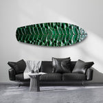 Emerald Crocodile Skin Glass Wall Art.