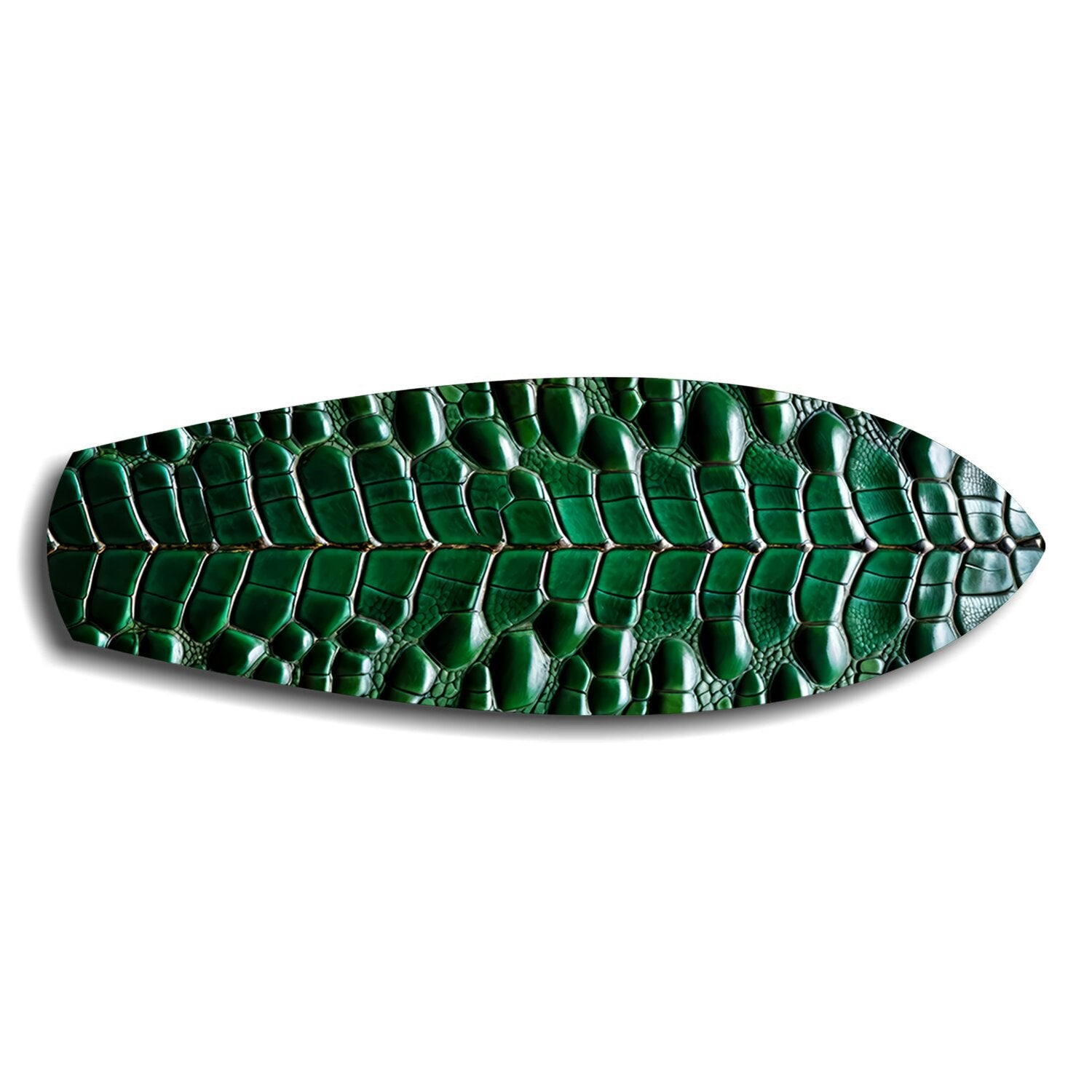 Emerald Crocodile Skin Glass Wall Art.