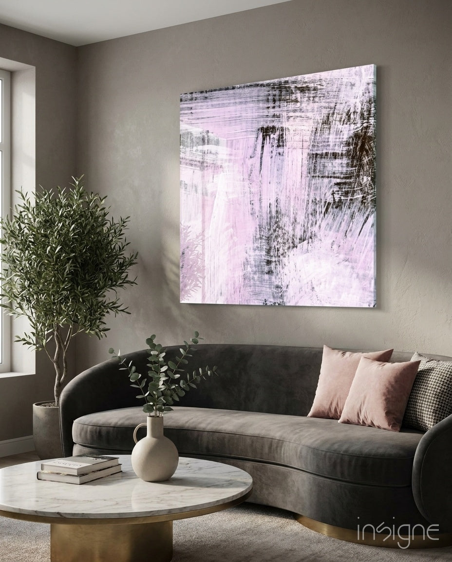 Abstract Glass Wall Art - Lifestyle preview in a designer interior