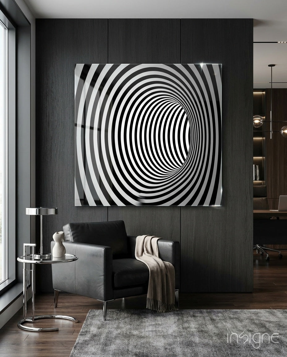 illusion Glass Wall Art - Lifestyle preview in a designer interior