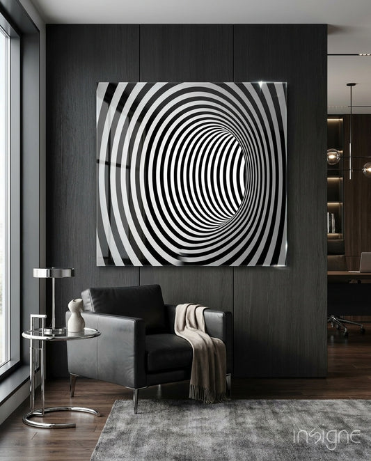illusion Glass Wall Art - Lifestyle preview in a designer interior