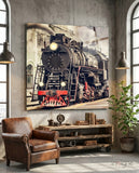 Train Glass Wall Art - Lifestyle preview in a designer interior