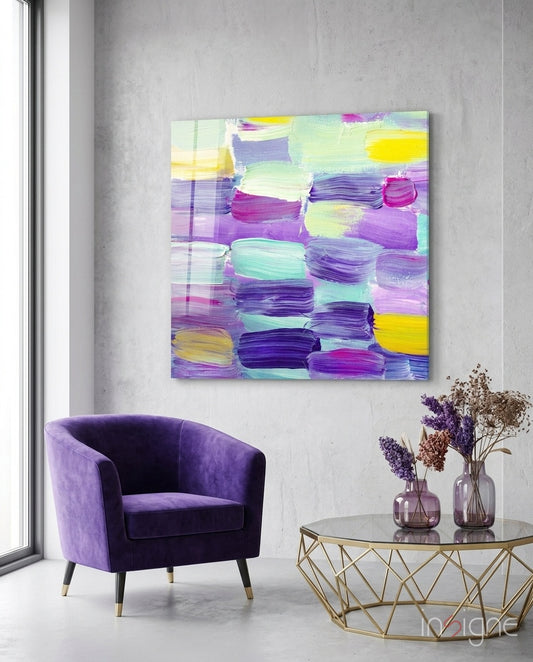 Abstract Glass Wall Art - Lifestyle preview in a designer interior