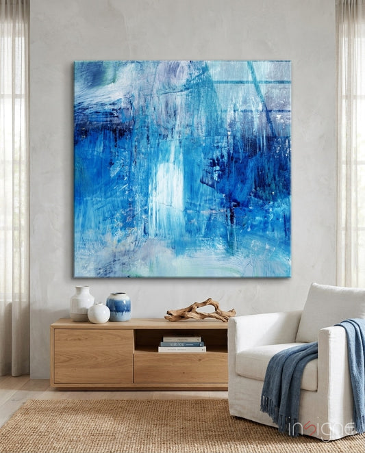 Abstract Glass Wall Art - Lifestyle preview in a designer interior