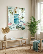 Abstract Glass Wall Art - Lifestyle preview in a designer interior