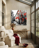 Red Roses Glass Wall Art - Lifestyle preview in a designer interior