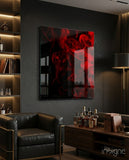 Red Smoke Glass Wall Art - Lifestyle preview in a designer interior