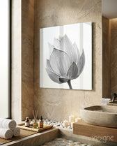 Flower Glass Wall Art - Lifestyle preview in a designer interior