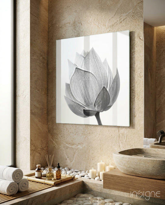 Flower Glass Wall Art - Lifestyle preview in a designer interior