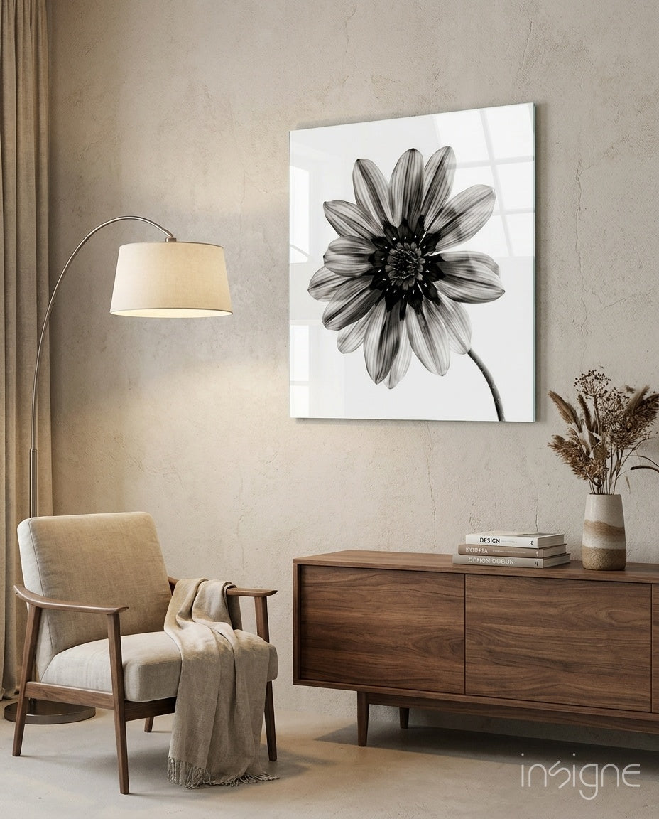 Flower Glass Wall Art - Lifestyle preview in a designer interior