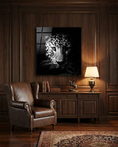 Leopard Glass Wall Art - Lifestyle preview in a designer interior