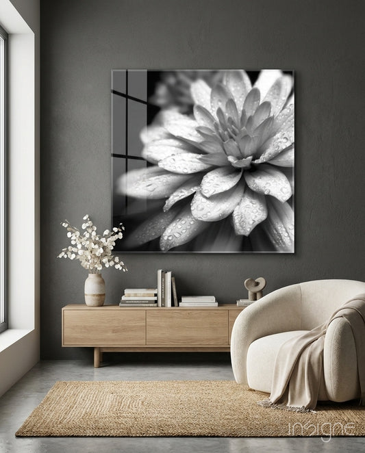 Flower Glass Wall Art - Lifestyle preview in a designer interior