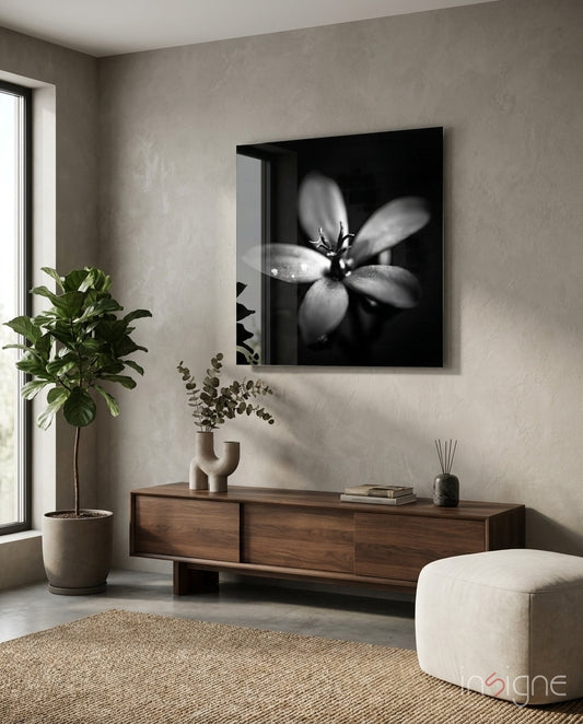 Flower Glass Wall Art - Lifestyle preview in a designer interior