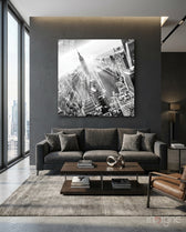 New York Glass Wall Art - Lifestyle preview in a designer interior