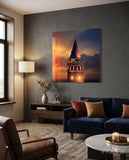 Galata Tower Glass Wall Art - Lifestyle preview in a designer interior