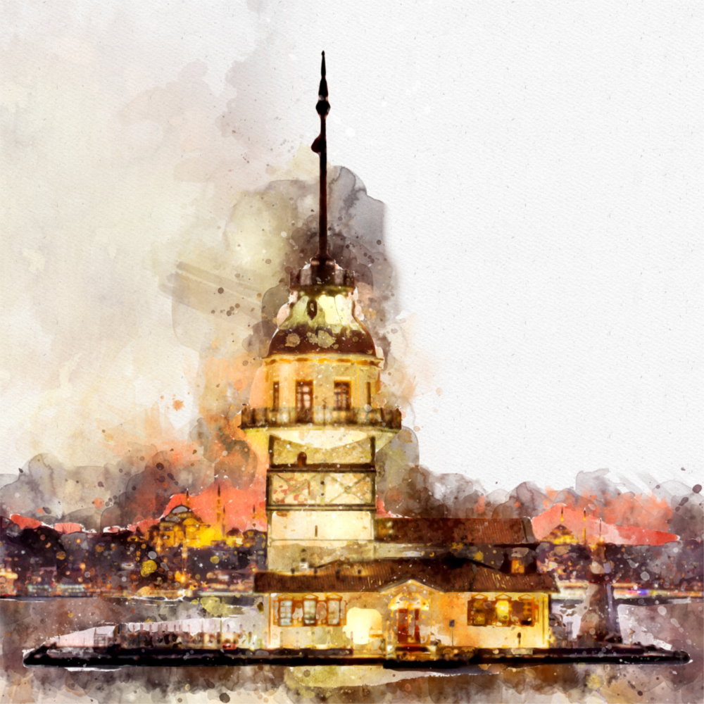Maiden's Tower Glass Wall Art