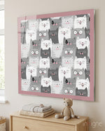 Cats Glass Wall Art - Lifestyle preview in a designer interior