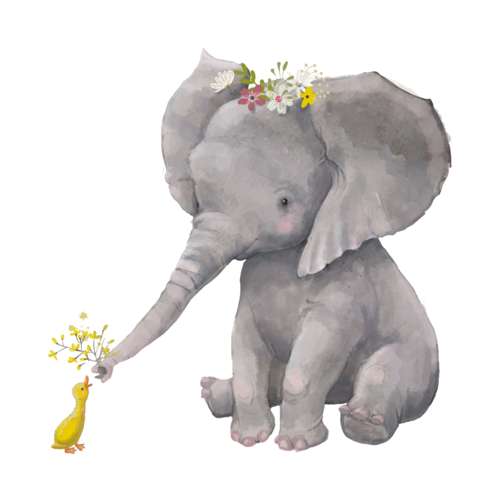 Elephant and Duck Glass Wall Art
