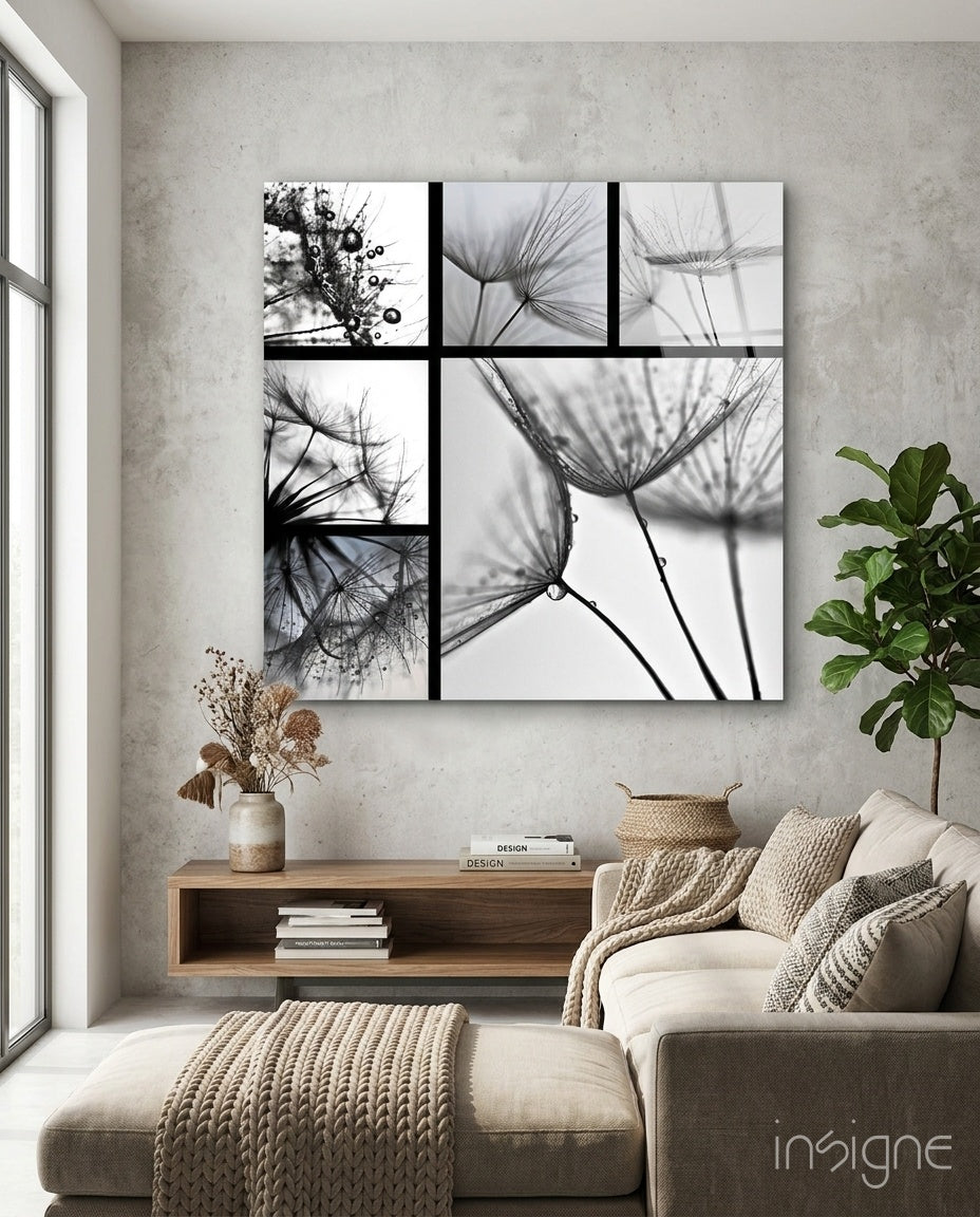 Flower Glass Wall Art - Lifestyle preview in a designer interior