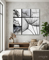 Flower Glass Wall Art - Lifestyle preview in a designer interior