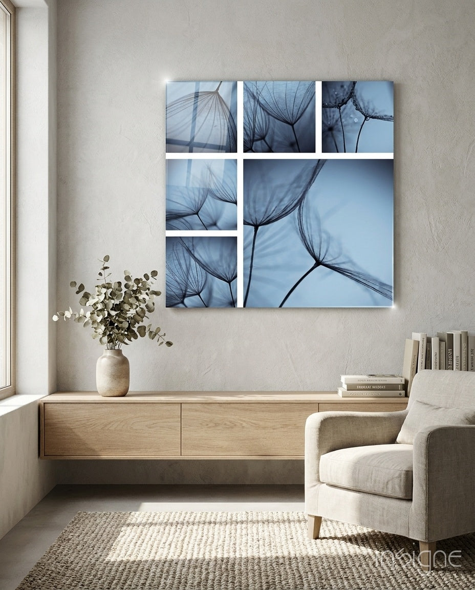 Flower Glass Wall Art - Lifestyle preview in a designer interior