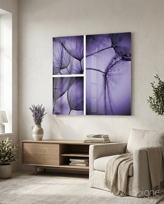 Flower Glass Wall Art - Lifestyle preview in a designer interior