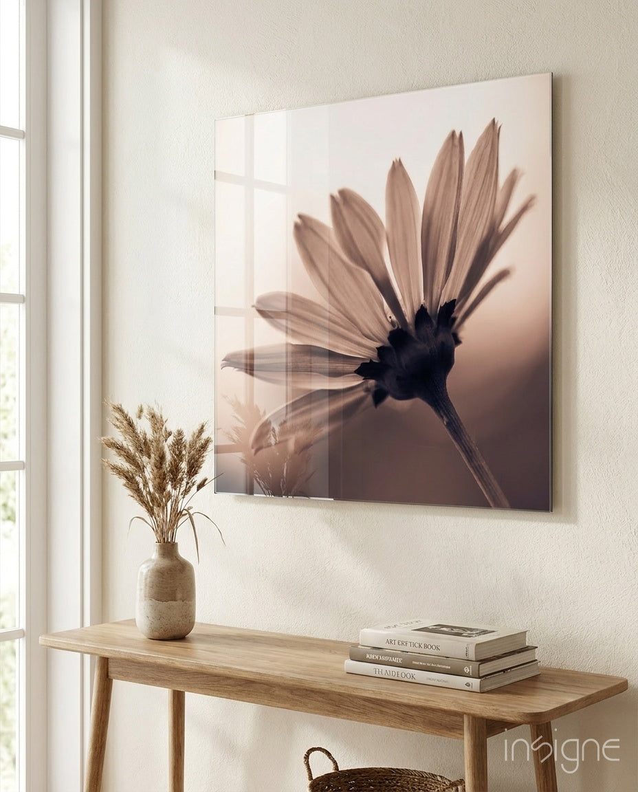Flower Glass Wall Art - Lifestyle preview in a designer interior
