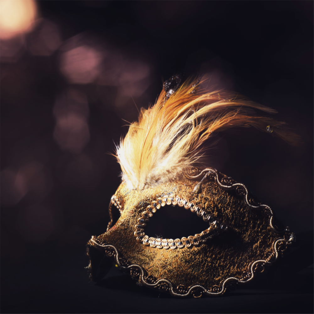 Prom Mask Glass Wall Art