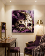 Prom Mask Glass Wall Art - Lifestyle preview in a designer interior