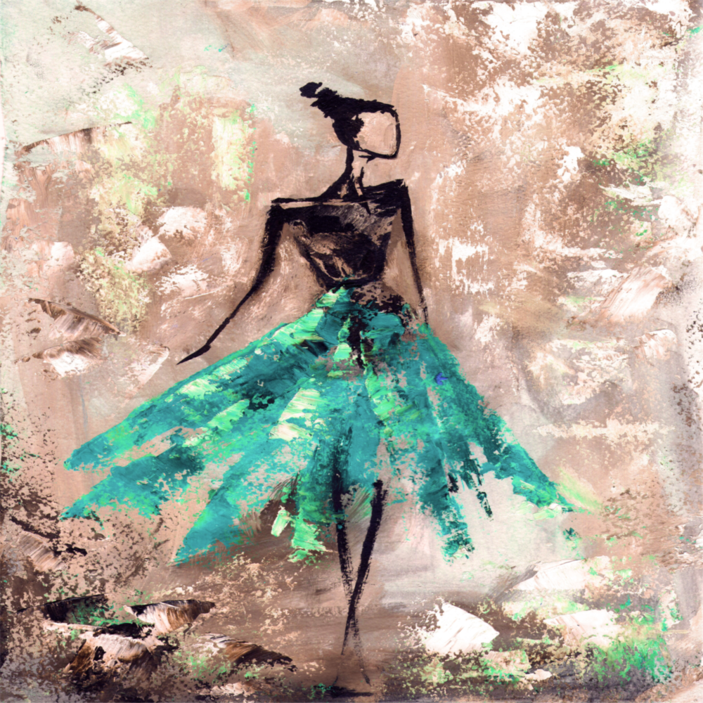 Female (Green) Glass Wall Art