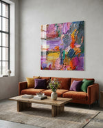 Abstract Art Glass Wall Art - Lifestyle preview in a designer interior