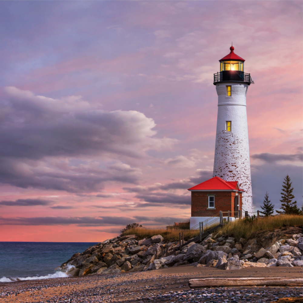 Lighthouse Glass Wall Art