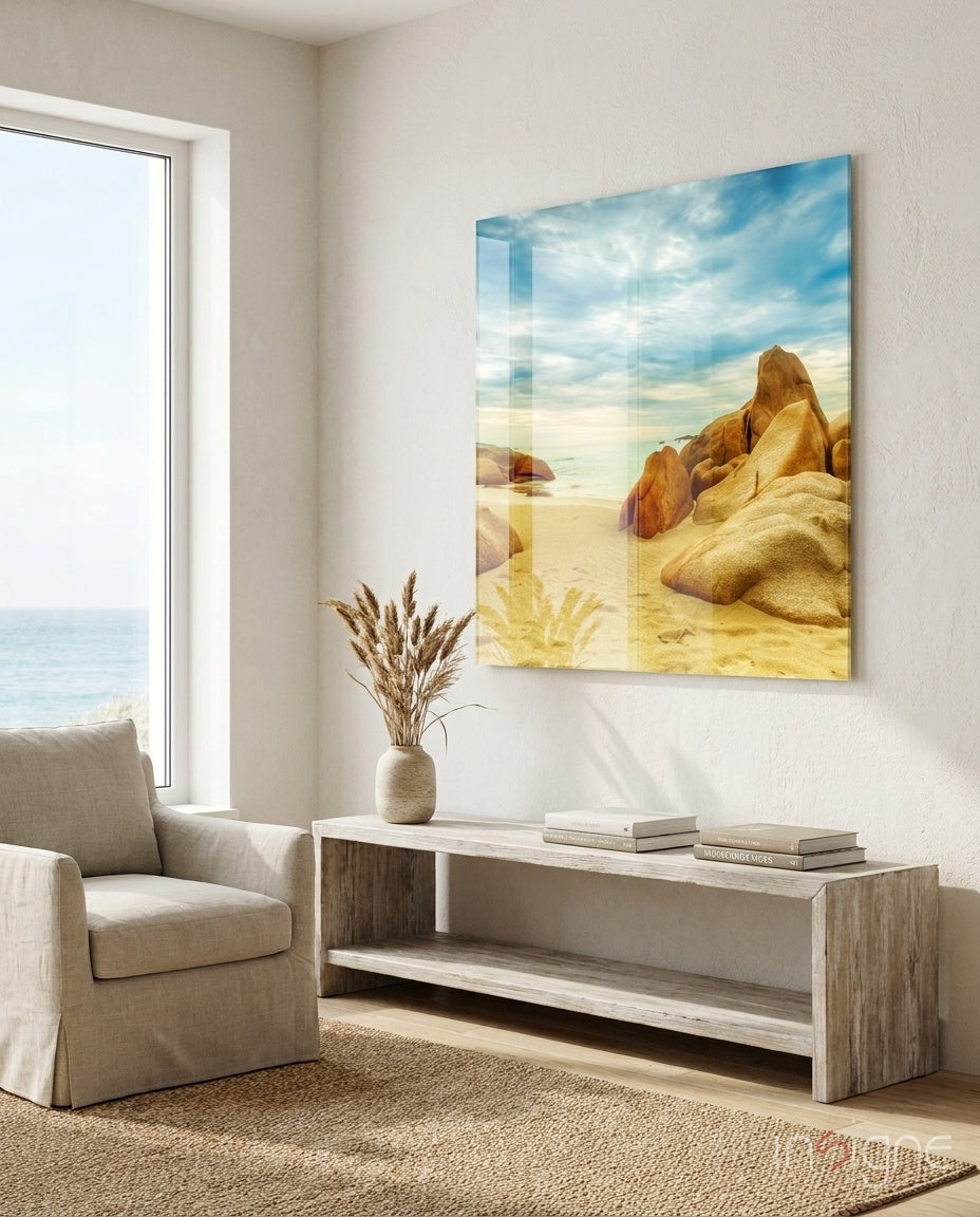 Beach Glass Wall Art - Lifestyle preview in a designer interior
