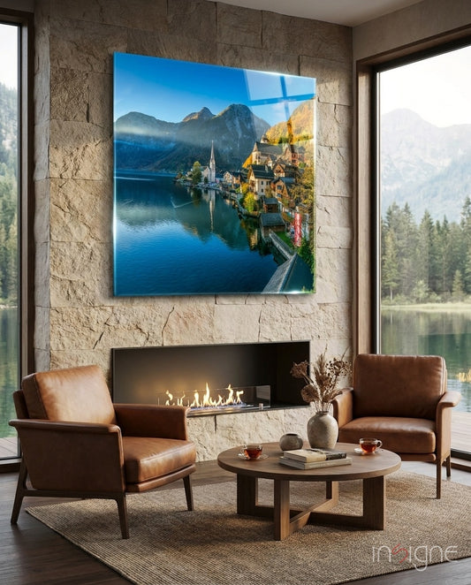 Hallstatt Glass Wall Art - Lifestyle preview in a designer interior