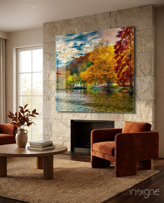 Lake Glass Wall Art - Lifestyle preview in a designer interior