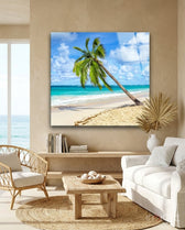 Palm Tree Glass Wall Art - Lifestyle preview in a designer interior