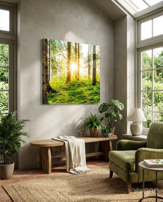 Forest Glass Wall Art - Lifestyle preview in a designer interior