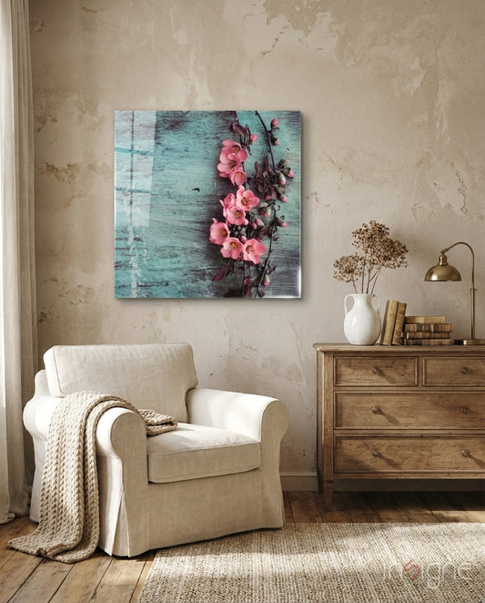 Flower Glass Wall Art - Lifestyle preview in a designer interior