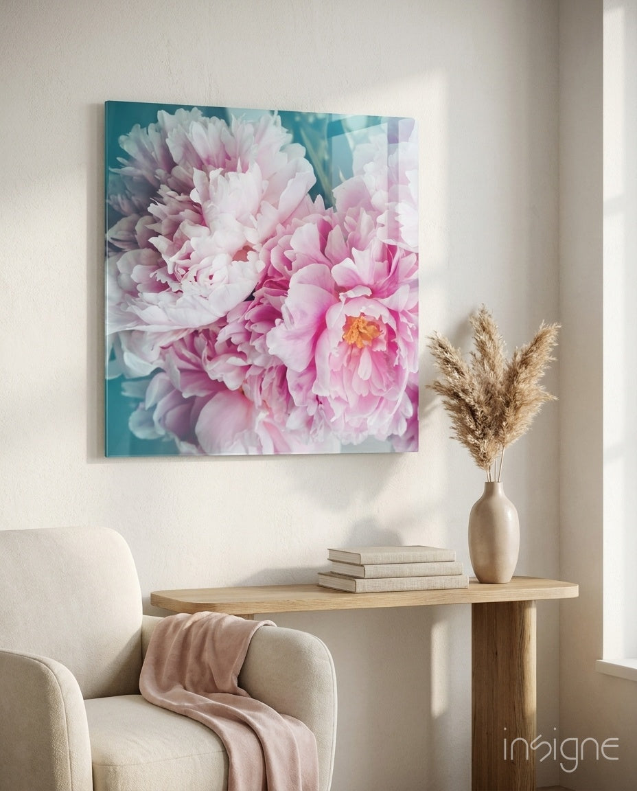 Flower Glass Wall Art - Lifestyle preview in a designer interior
