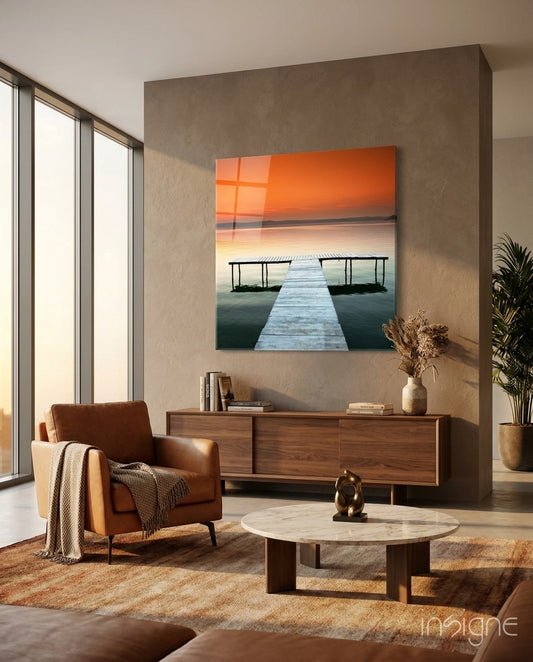 Dock Glass Wall Art - Lifestyle preview in a designer interior
